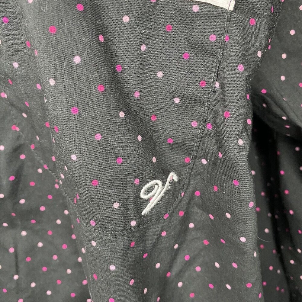 Victoria's Secret Pajama Top Women's Size‎ Medium Black Polka Dot Long Sleeve - Picture 3 of 7